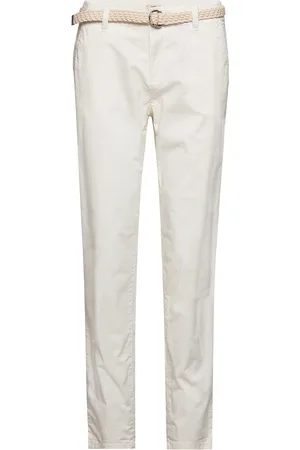 ESPRIT Chinos With A Braided Belt White