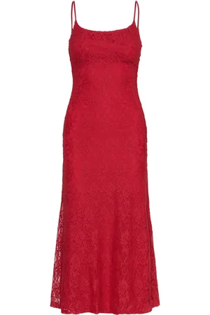 Bardot Ruby Lace Midi Dress Red