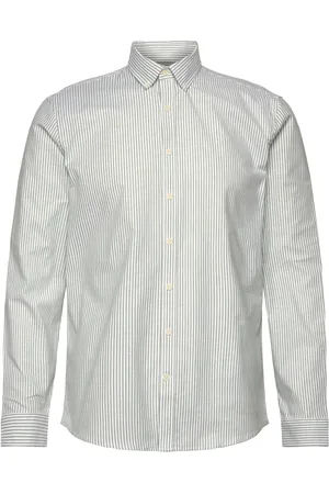 Lindbergh Striped Superflex Oxford L/S Khaki