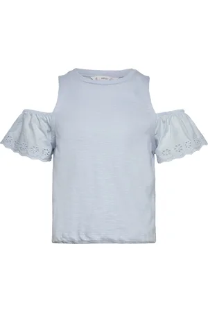 MANGO Cut-Out T-Shirt Blue
