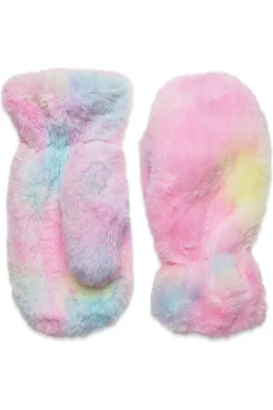 Lindex Mittens Fake Fur Patterned