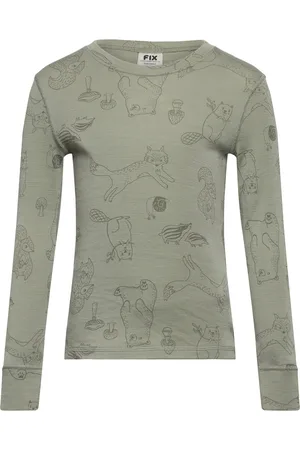 Lindex Top Merino Wool Aop Green
