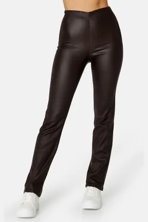 BUBBLEROOM Alicia coated straight leg trousers 36
