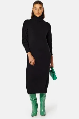 VILA Rill Roll Neck L/S Midi Dress M