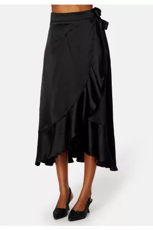 Object Sateen Wrap Skirt A Fair Black 34