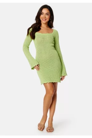 BUBBLEROOM Kvinder Læder kjoler - Wren crochet dress Green L
