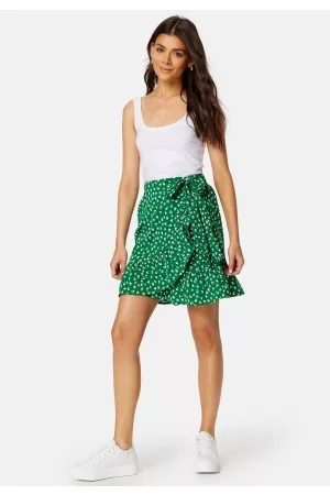 ONLY Kvinder Wrap nederdele - Olivia Wrap Skirt Verdant Green AOP:FI L