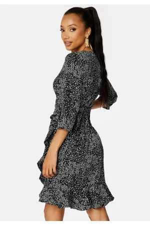 VERO MODA Kvinder Casual kjoler - Henna 3/4 Wrap Dress Black S