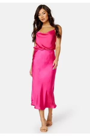 VILA Kvinder Midinederdele - Dinna HW Skirt Pink Yarrow 36