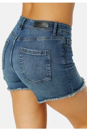 ONLY Kvinder Shorts - Blush Raw Denim Shorts Dark Blue Denim XL