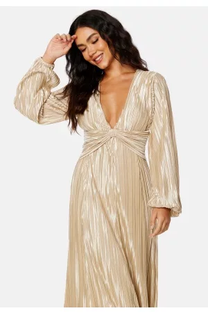 BUBBLEROOM Kvinder Festkjoler - Mae Pleated Gown Champagne 40