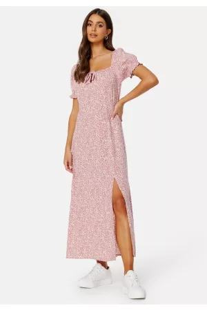 BUBBLEROOM Kvinder Mønstrede kjoler - Allison long dress Pink / Patterned M