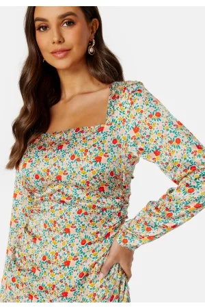Object Kvinder Læder kjoler - Jabin L/S Slim Dress K C24 Sandshell AOP 34