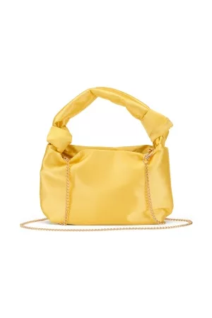 BUBBLEROOM Kvinder Håndtasker - Olivia satin knot bag Yellow One size