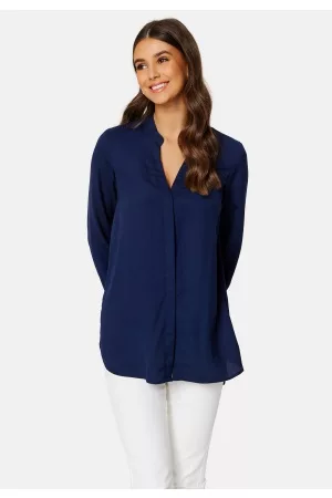 Happy Holly Kvinder Casual skjorter - Uma woven tunic Dark blue 44/46