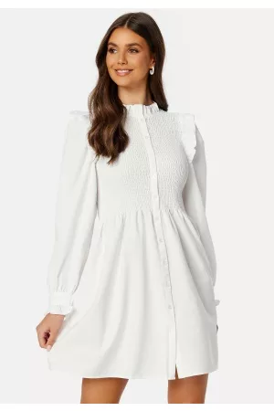 ONLY Kvinder Læder kjoler - Aspen L/S Smock Dress Bright White L