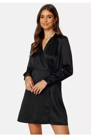 BUBBLEROOM Kvinder Casual kjoler - Destinee wrap dress Black 46
