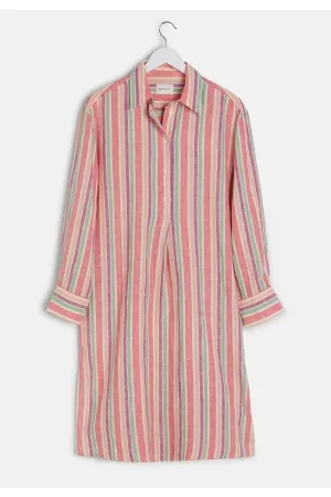 GANT Kvinder Casual kjoler - Multistrip Linen Shirt Dress Multicolor 44