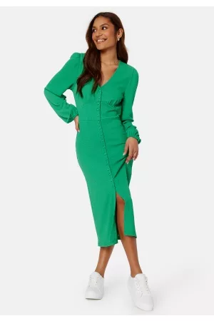 BUBBLEROOM Kvinder Læder kjoler - Lova Structure Dress Green M