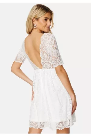 BUBBLEROOM Kvinder Festkjoler - Tinsey Lace Dress White 36