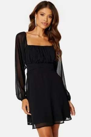 BUBBLEROOM Square Neck L/S Georgette Dress 42