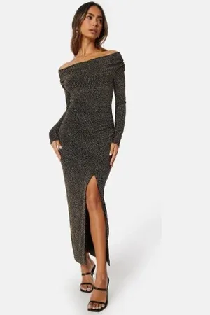 Forever New Reva Cowl Neck Glitter Midi Dress 38
