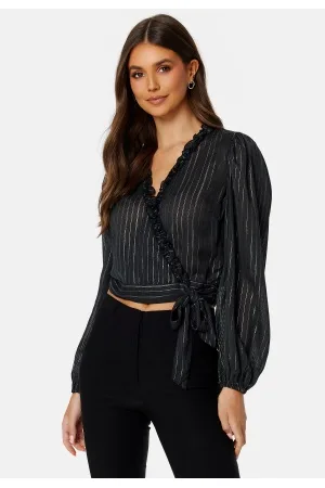 BUBBLEROOM Taylin Frill Wrap Blouse XS