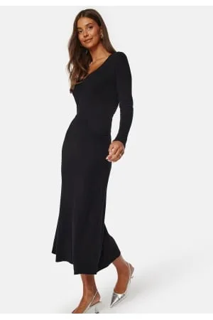 BUBBLEROOM Knitted Rouched Midi Dress XS