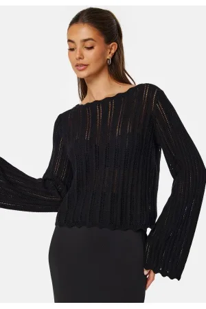 BUBBLEROOM Boat Neck Structure Knitted Sweater XS