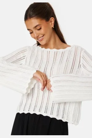 BUBBLEROOM Boat Neck Structure Knitted Sweater XS
