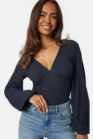 BUBBLEROOM V-neck Puff Sleeve L/S Top XS