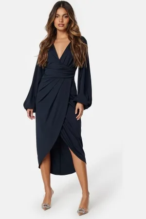 BUBBLEROOM Wrap Stretchy Midi Dress XL
