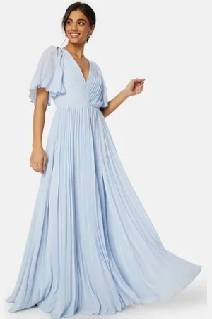 BUBBLEROOM Pleated Slit Gown 34