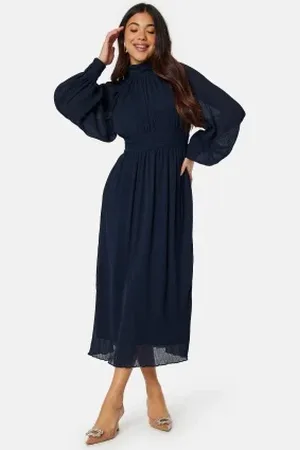 BUBBLEROOM Structured high neck midi dress 34