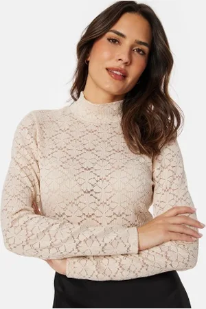 BUBBLEROOM Turtleneck Lace Top XS