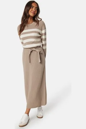 Happy Holly Striped O-neck Knitted Dress 52/54