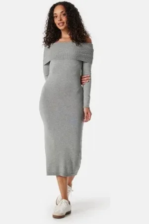 BUBBLEROOM Knitted Off Shoulder Dress XS