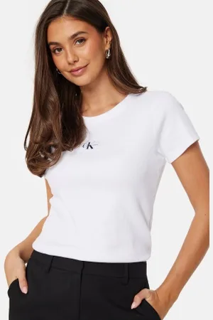 Calvin Klein Wowen Label Rib Slim Tee S
