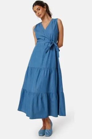 BUBBLEROOM Denim Flounce Dress 34