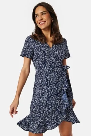 BUBBLEROOM Flounce Short Wrap Dress 4XL