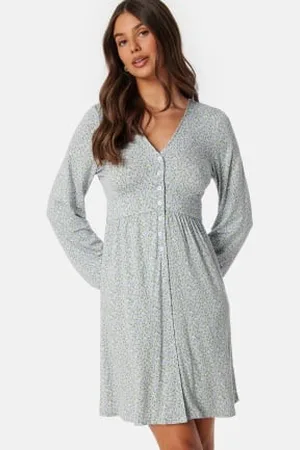 BUBBLEROOM V-neck Short Button Dress XS