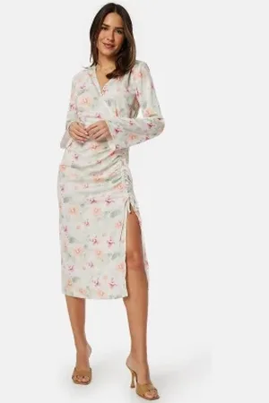 BUBBLEROOM Drawstring L/S Midi Dress 34