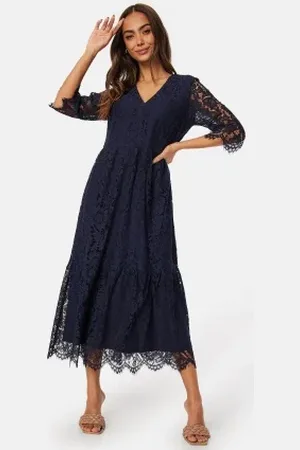 Happy Holly V-neck Lace Midi Dress 32/34