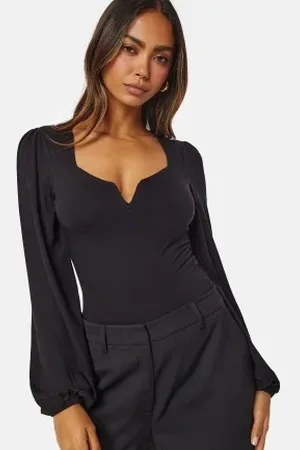 BUBBLEROOM Square V-neck Long Sleeve Puff Top XS