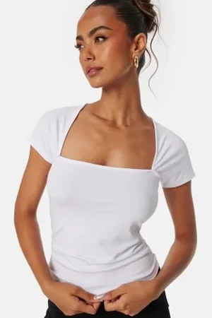 BUBBLEROOM Square Neck Short Sleeve Top XS