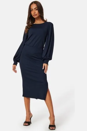 BUBBLEROOM Balloon Sleeve Rib Dress XS