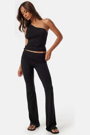 BUBBLEROOM Fold Over Flared Trousers L