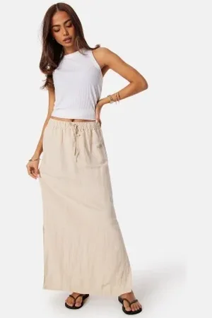 BUBBLEROOM Linen Blend Maxi Skirt XS