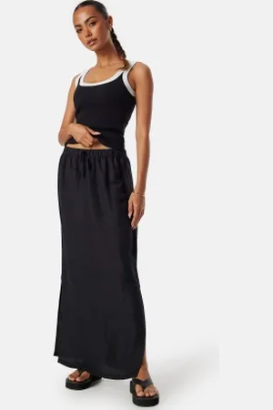 BUBBLEROOM Linen Blend Maxi Skirt XS
