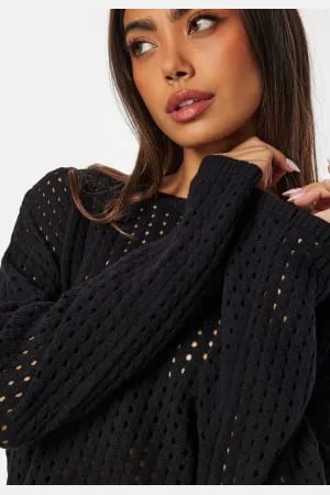 BUBBLEROOM Crochet Knitted Long Sleeve Top XS